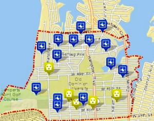 Burglaries and robberies near O.D.U. during the 2012-13 academic year. 